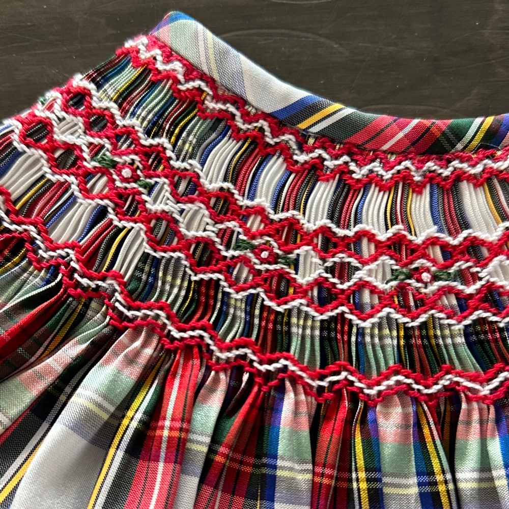 Smocked Plaid Holiday Dress - Picture 5 of 8